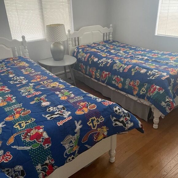 Looney Tunes Vintage 90s Twin Comforter Sports Reversible bedding - Picture 1 of 6